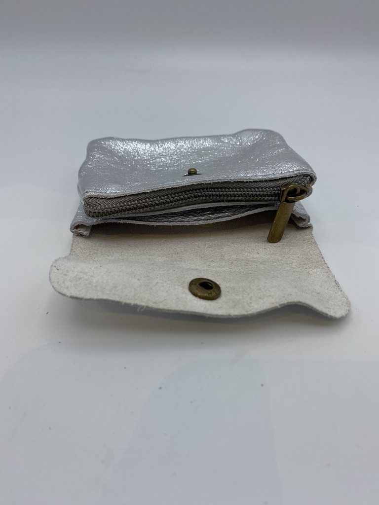 Portefeuille Cuir métalisé Argenté [Portefeuille]