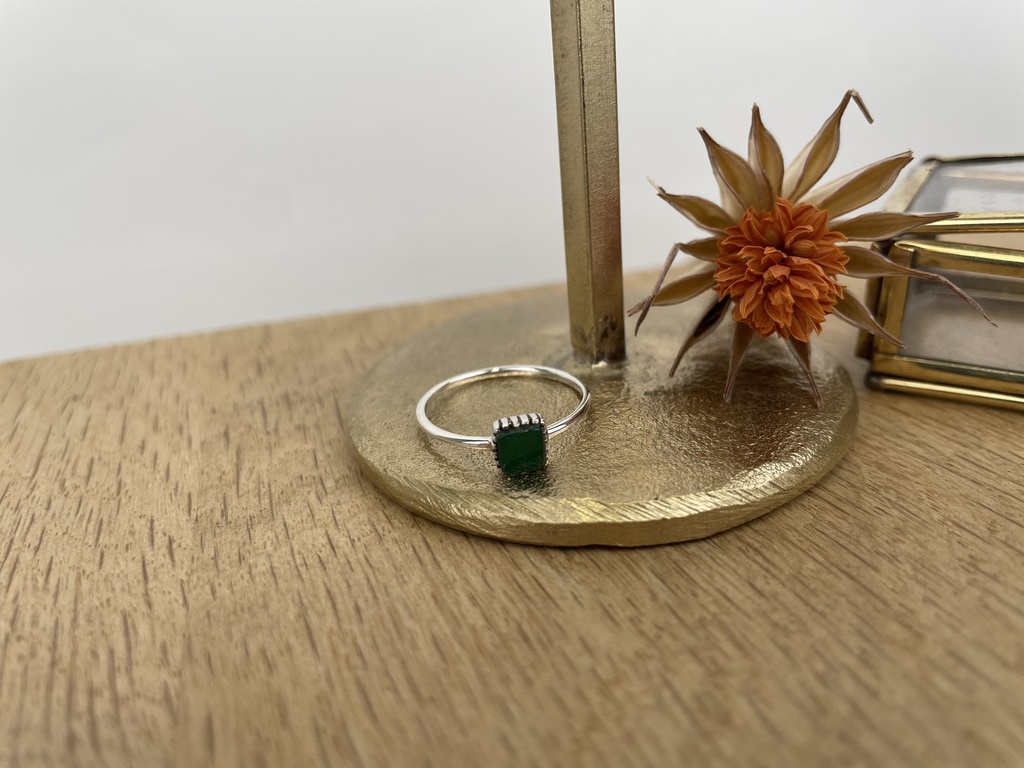 Bague Argent 925 & Agate verte [1405]