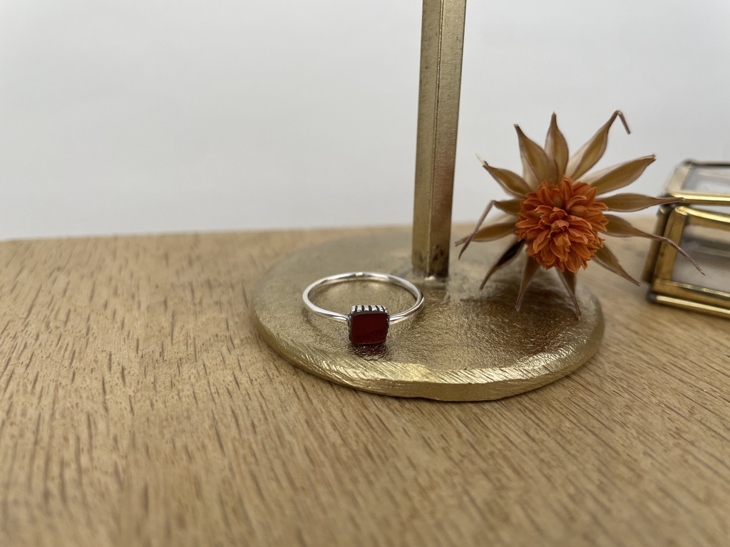 Bague Argent 925 & Agate rouge [1412]