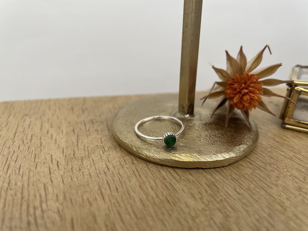 Bague Argent 925 & Agate verte [1416]