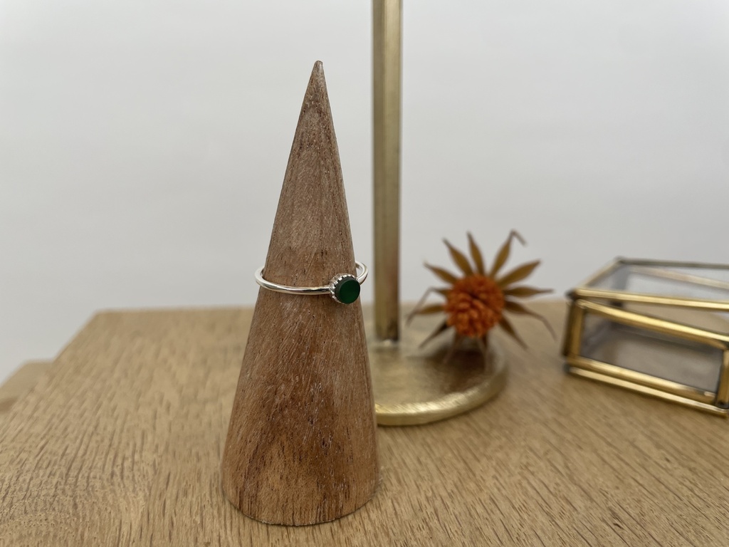 Bague Argent 925 & Agate verte [1416]