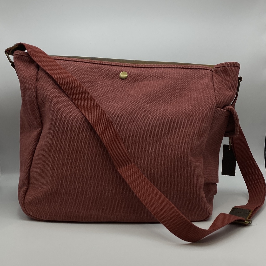 Sac en bandoulière Cuir/coton Brique