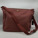 Sac en bandoulière Cuir/coton Brique
