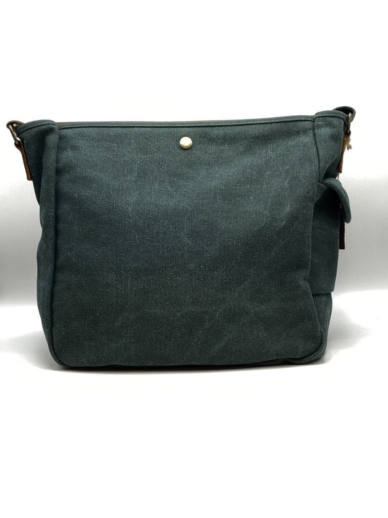 Sac en bandoulière Cuir/coton Vert foncé