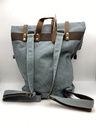 Sac à dos Cuir/coton Gris-bleu