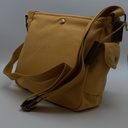 Sac en bandoulière Cuir/coton Orange
