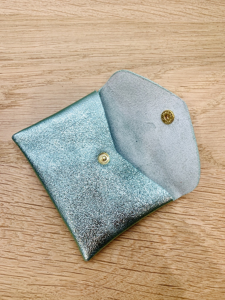 Pochette Cuir métalisé Vert clair