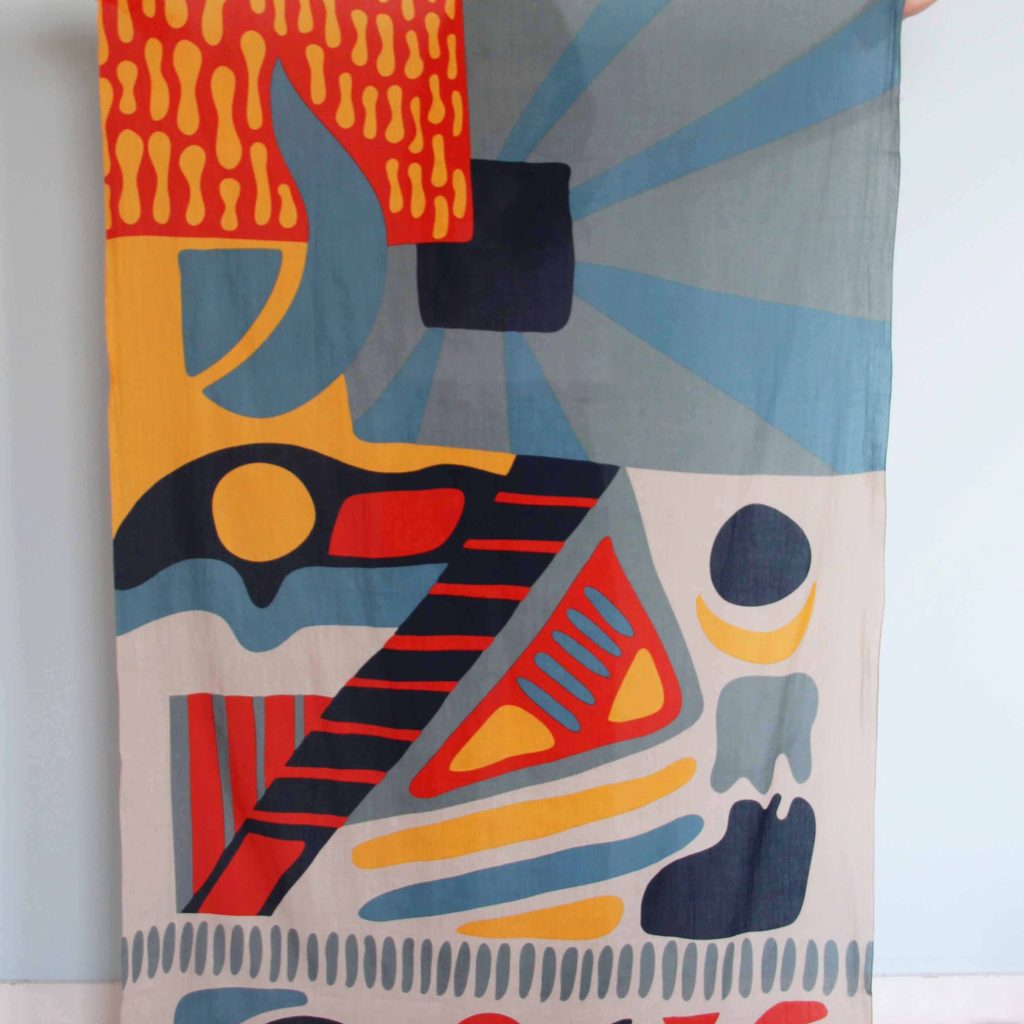 Foulard Coton Bio Sunshine Bleu