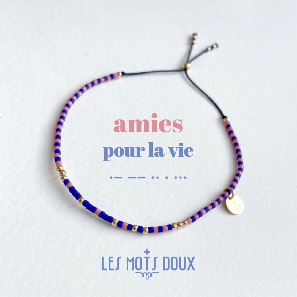 Bracelet Amie Cobalt Rose & Doré