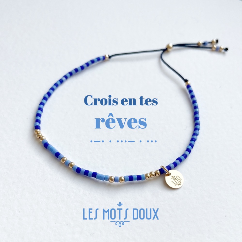 Bracelet Reves Bleu & Doré