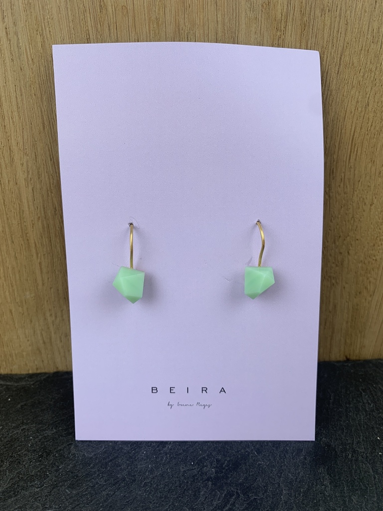 Boucles d'Oreilles en Verre Vert D'Eau [0037]