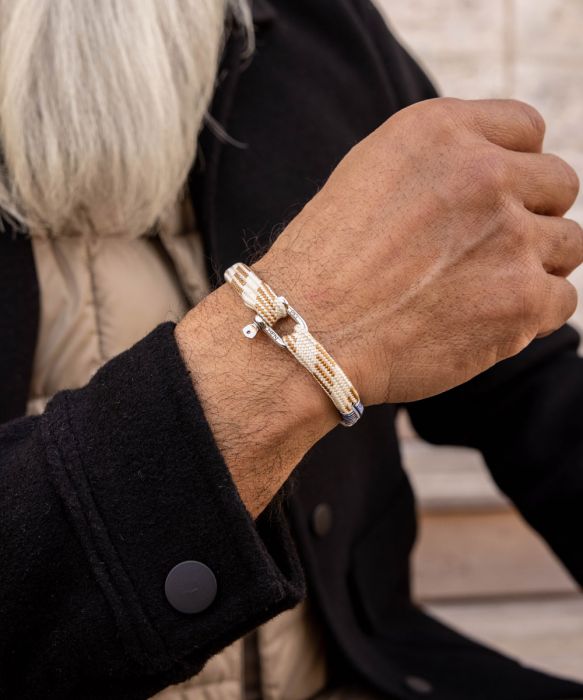 Vicious Vik Off White & Brown Beige | Silver - S [Bracelet]