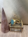 Bague Ajustable Plaquée Or & Calcédoine Bleue