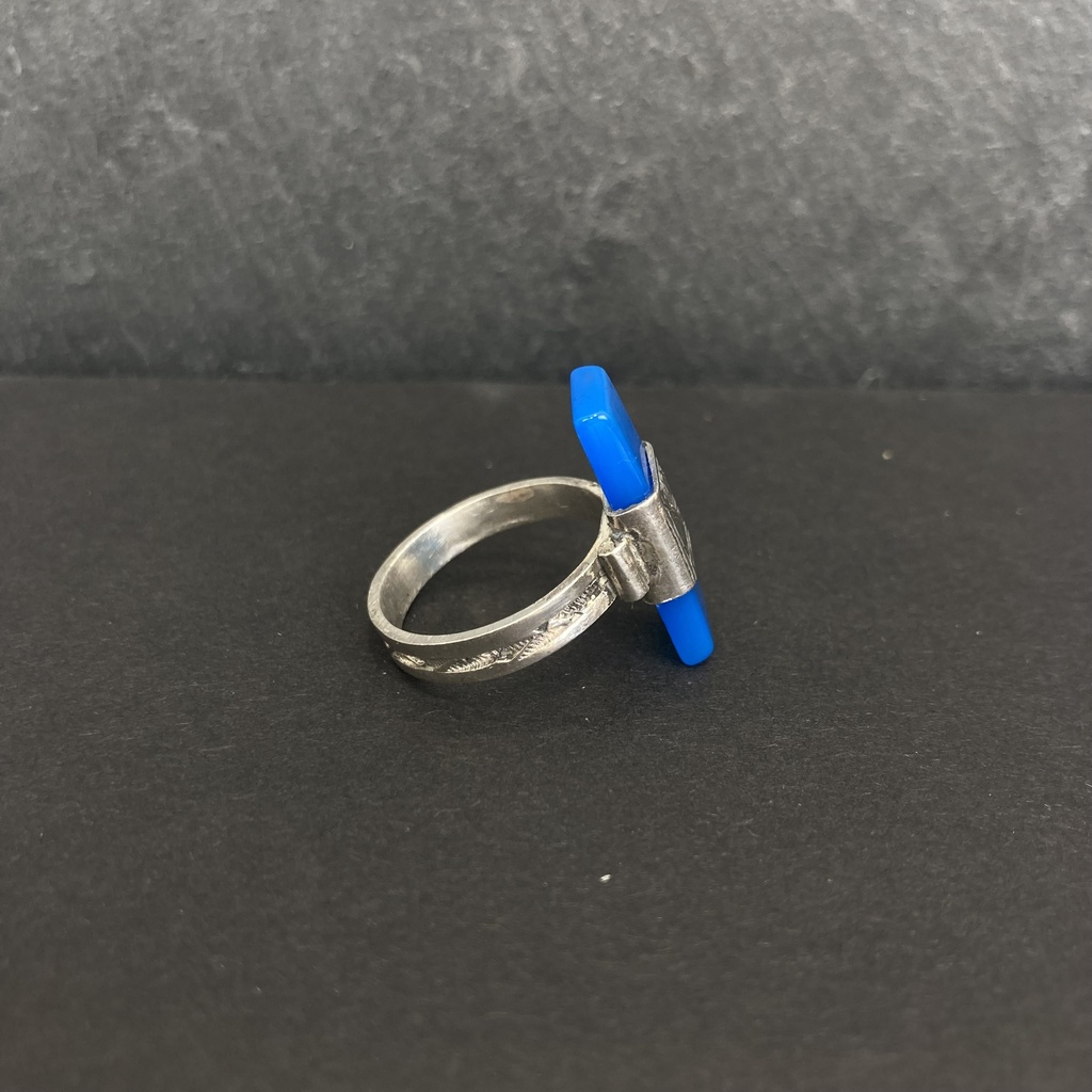 Bague Touareg Argent 925 & Agate Bleue [1463]
