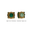 Bague 'Jasmine' 'New' Laiton plaqué or 3 microns & Aventurine & Agate Verte