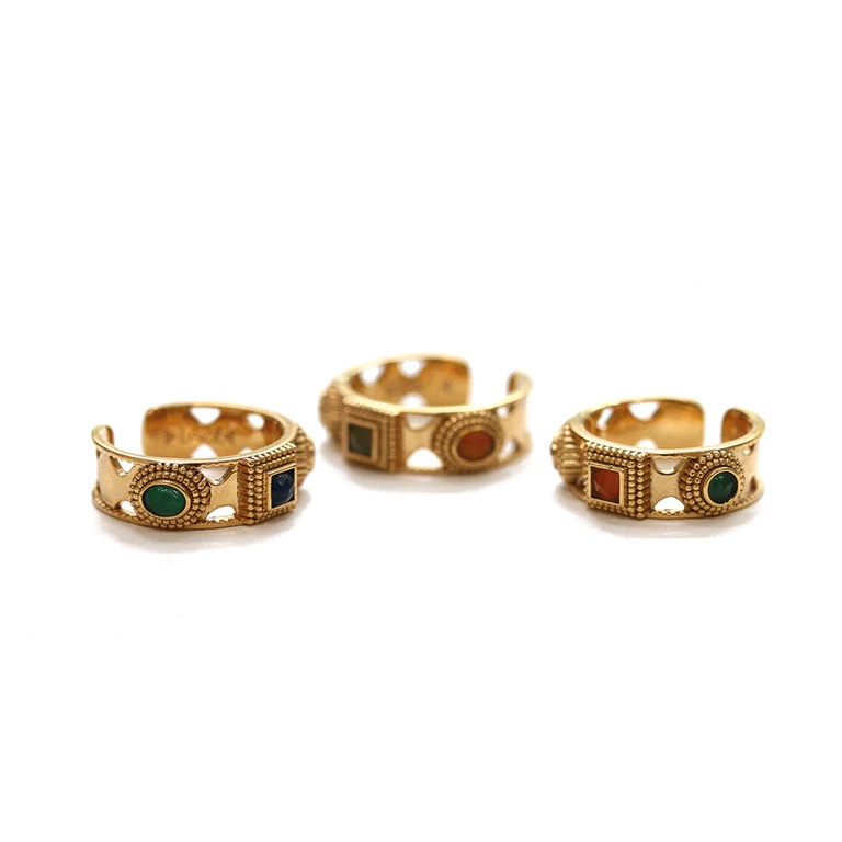 Bague 'Tori' Laiton plaqué or 3 microns