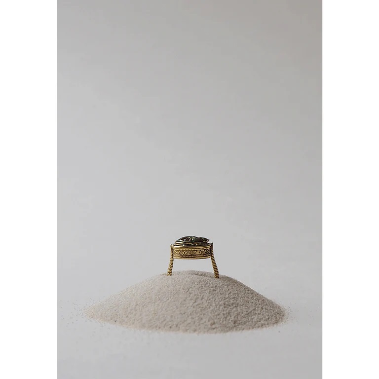 Bague 'Zana' Laiton plaqué or 3 microns & émail