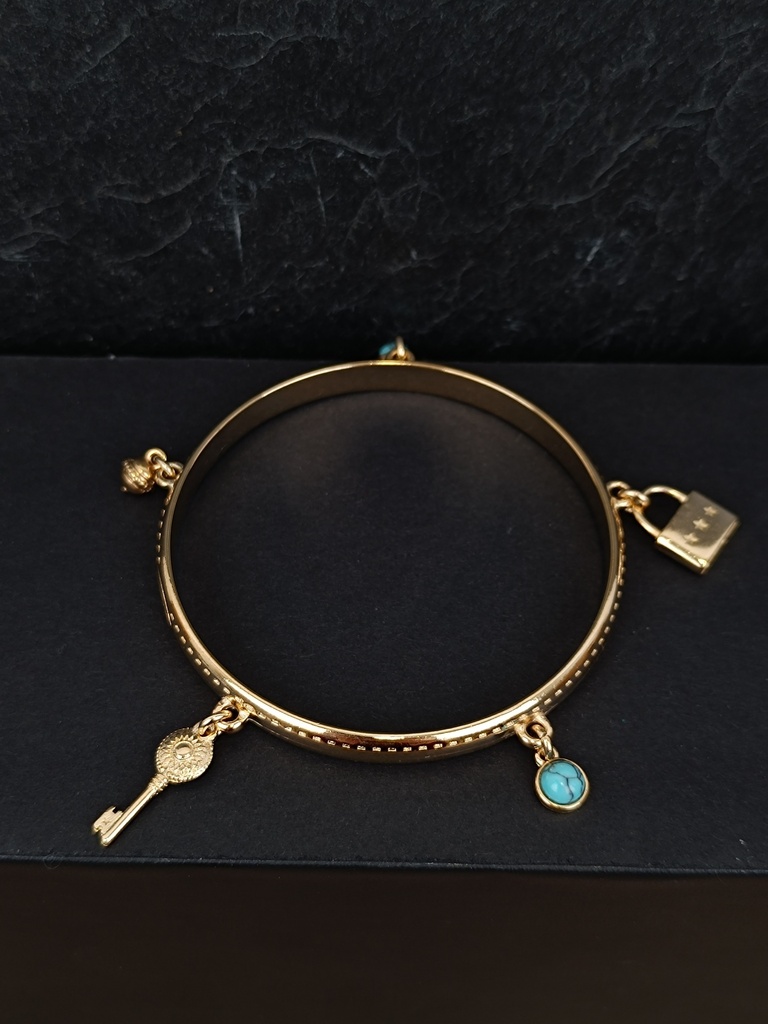 Bracelet doré & turquoise taille M