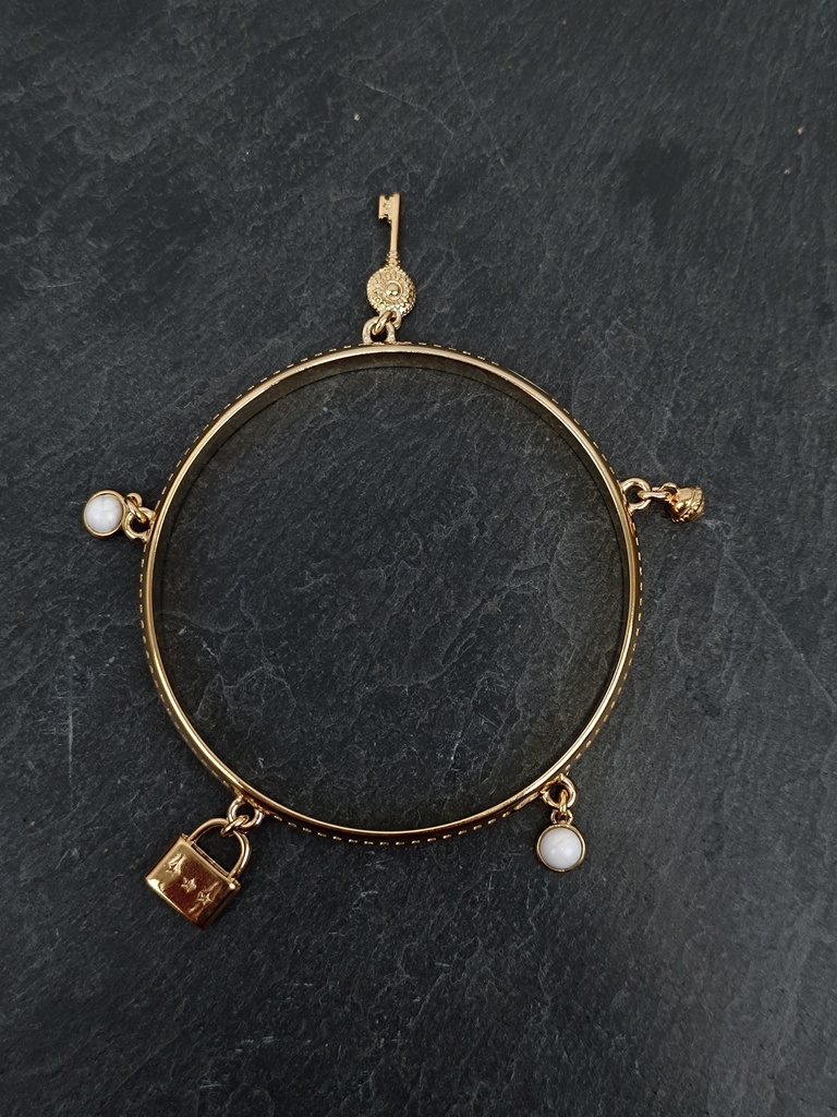 Bracelet doré & howlite taille M