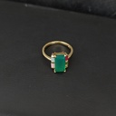 Bague Kairi Argent Plaqué Or & Agate Verte [0228]