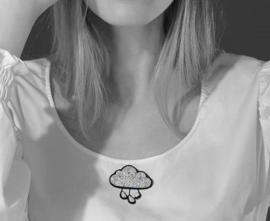 Broche 'Nuage et Pluie'