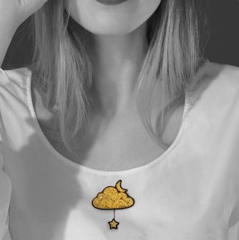 Broche 'Nuage or et Étoile'