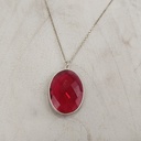 Pendentif Argent 925 & Hydroquartz Rouge