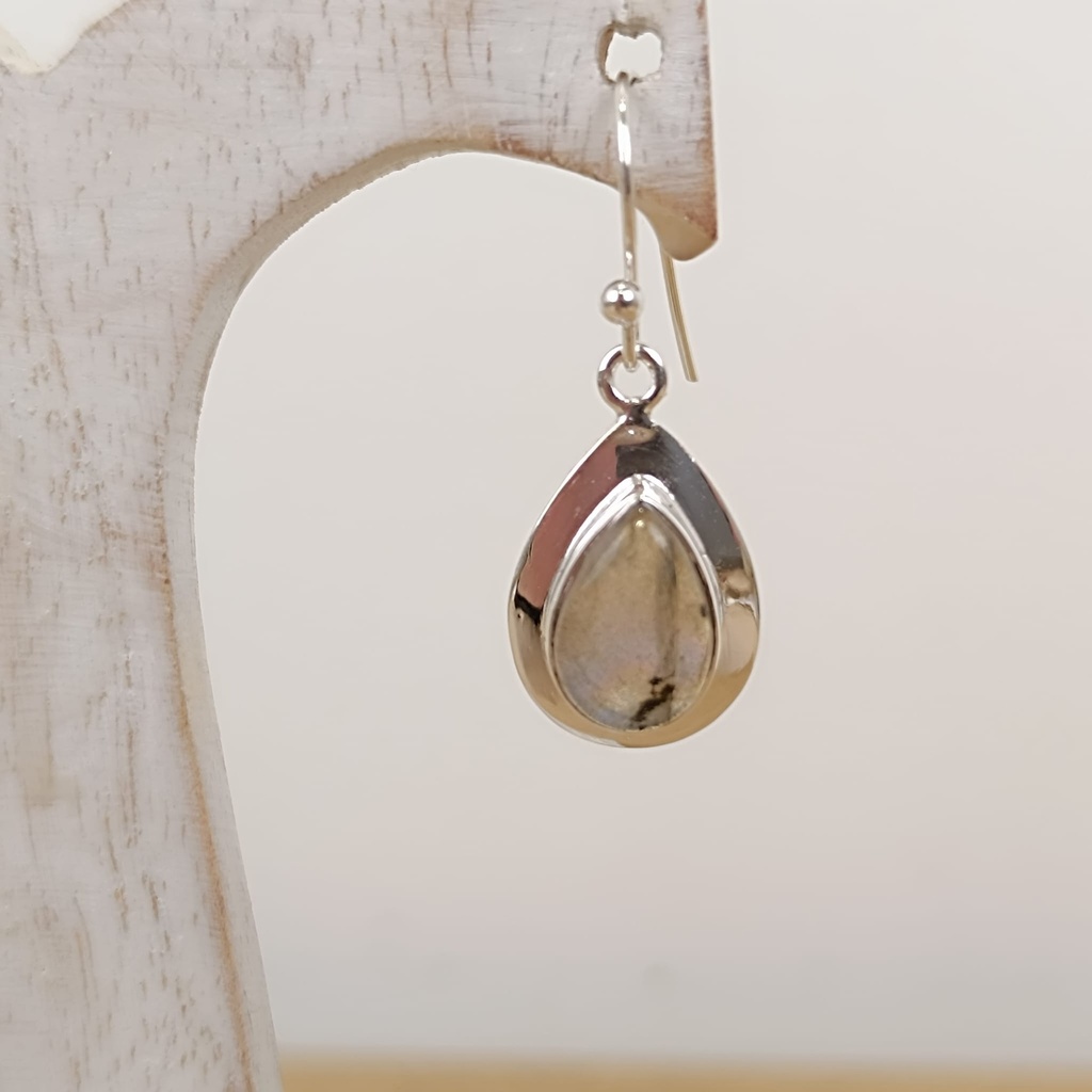 Boucles d'Oreilles Argent 925 & Labradorite [0860]