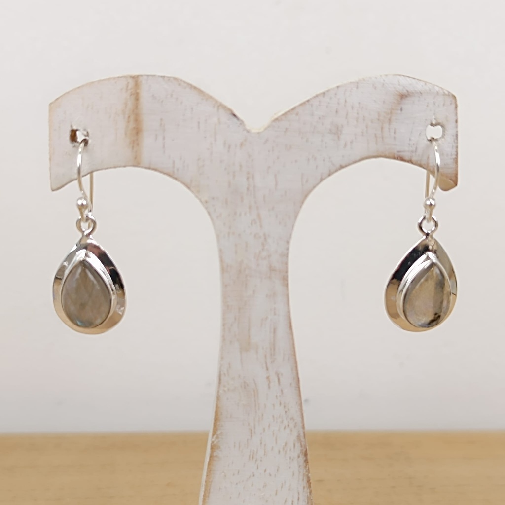 Boucles d'Oreilles Argent 925 & Labradorite [0860]