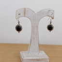 Boucles d'Oreilles Argent 925 & Onyx [0865]