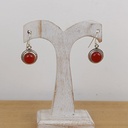 Boucles d'Oreilles Argent 925 & Cornaline [0873]