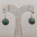 Boucles d'Oreilles Argent 925 & Turquoise [0897]