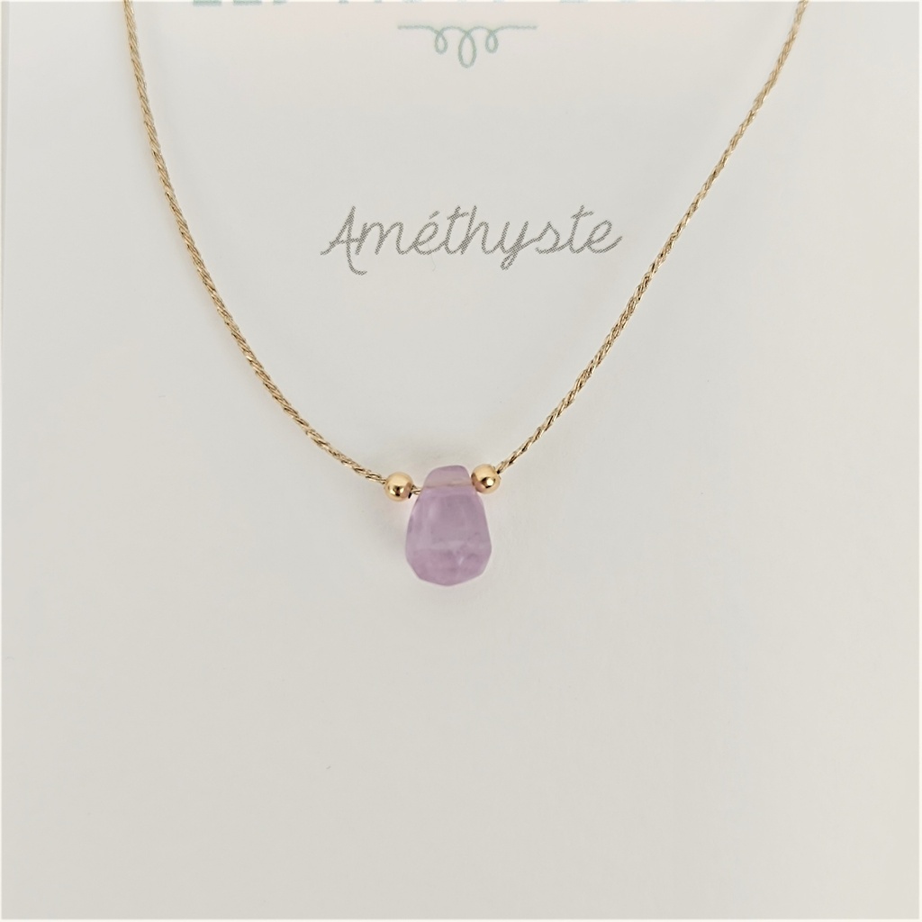 Collier Doré & Améthyste