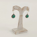 Boucles d'Oreilles Argent 925 & Malachite [0908]