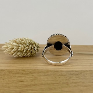 Bague Argent 925 & Coquillage Noir [1841]