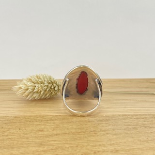 Bague Argent 925 & Corail Rouge [1851]