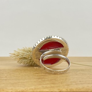 Bague Argent 925 & Corail Rouge [1878]