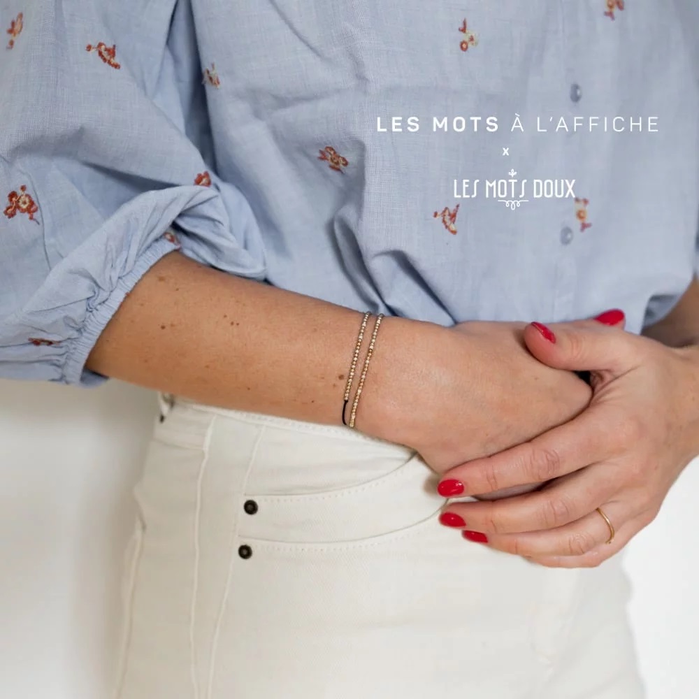 Bracelet Mot à l'Affiche Libre Argenté & Doré - Les Mots Doux