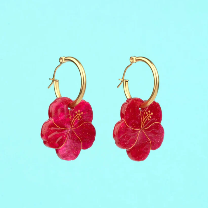 Boucles d'oreilles Hibiscus - Coucou Suzette