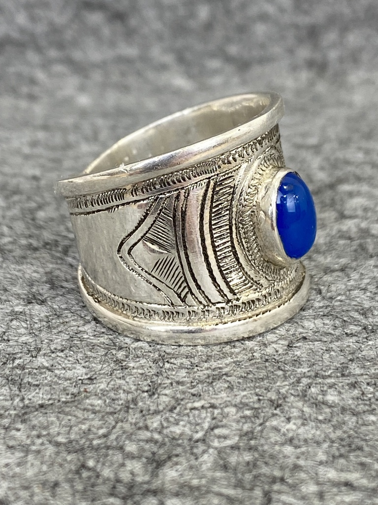 Bague Argent 925 & Calcédoine Bleue [2302]