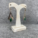 Boucles d'oreilles Argent 925 & Malachite [1256]