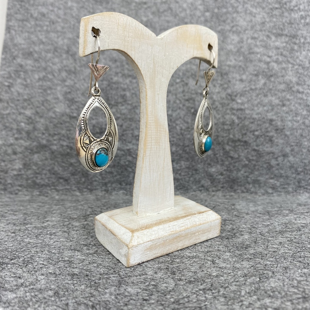 Boucles d'oreilles Argent 925 & Turquoise [1262]