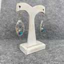 Boucles d'oreilles Argent 925 & Turquoise [1262]