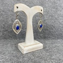 Boucles d'oreilles Argent 925 & Calcédoine Bleue [1268]