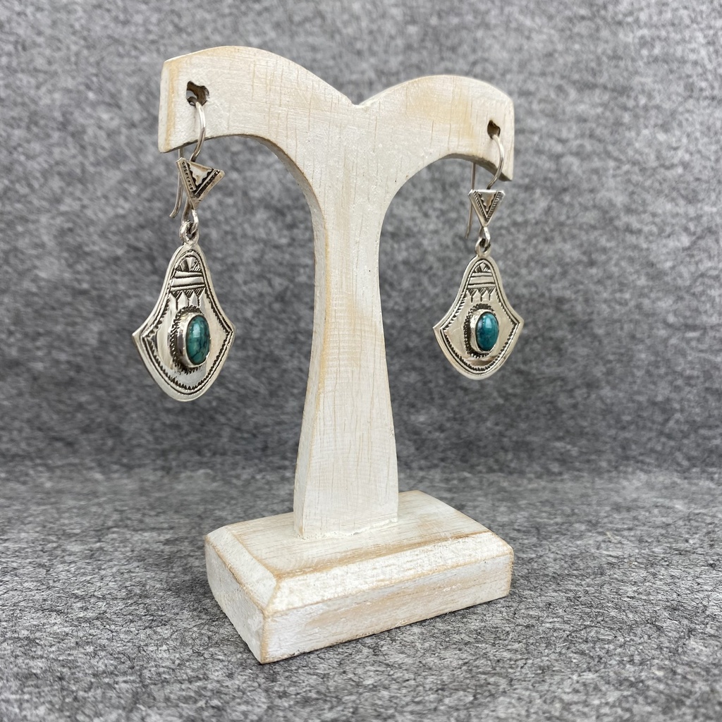 Boucles d'oreilles Argent 925 & Turquoise [1273]