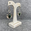 Boucles d'oreilles Argent 925 & Malachite [1276]