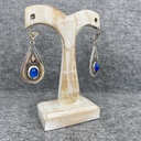 Boucles d'oreilles Argent 925 & Calcédoine Bleue [1288]