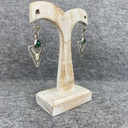 Boucles d'oreilles Argent 925 & Onyx Vert [1294]
