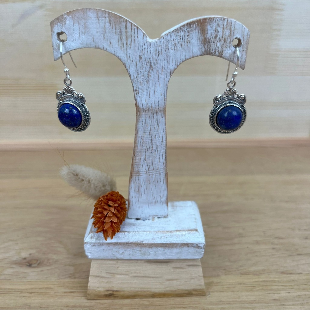 Boucles d'Oreilles - Argent 925 & Lapis Lazuli [1370]