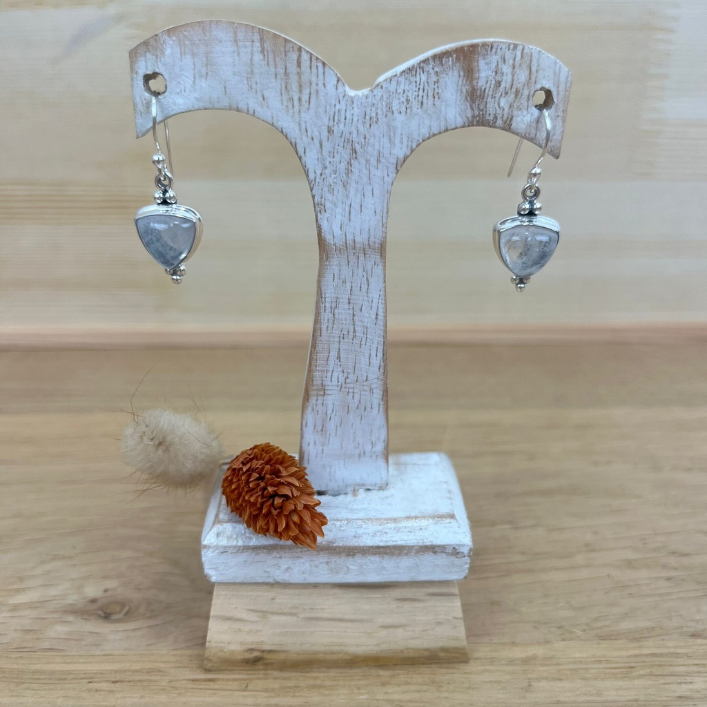 Boucles d'Oreilles - Argent 925 & Pierre de Lune [1400]